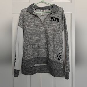 PINK Victoria's Secret Gray and White Cowl Neck Sweater, Size M